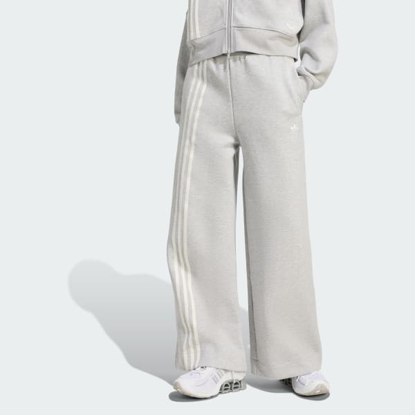 Grey Off Placed 3-Stripes Wide Pant