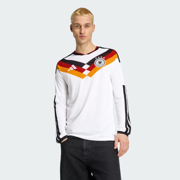 Hvid Germany 26 Long Sleeve hjemmebanetrøje