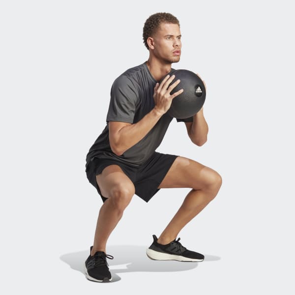 Grey HIIT Workout 3-Stripes Tee
