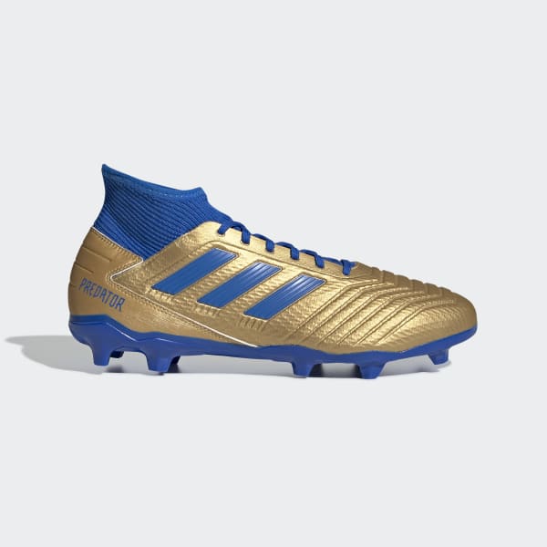 gold and blue football boots