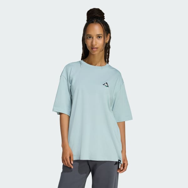 adidas SOFT SIDE OVERSIZED GRAPHIC T-SHIRT - Black | Free Shipping