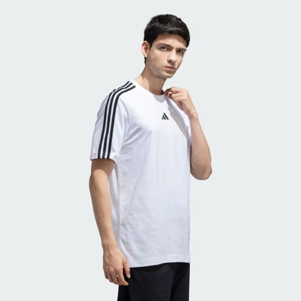 White 3-Stripes Cotton Tee