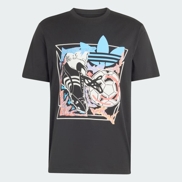 Black ARCHIVE ANIME FOOTBALL GRAPHIC TEE