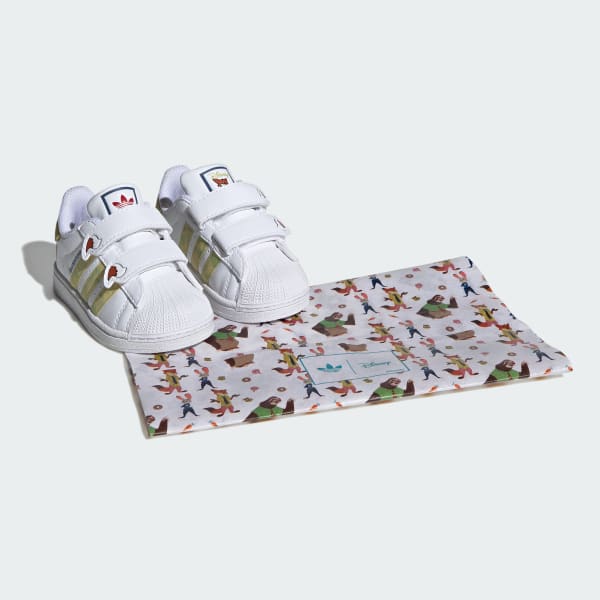 White adidas Disney Zootopia Superstar II Comfort Closure Shoes Kids