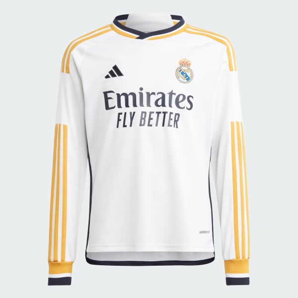 adidas Real Madrid 23/24 Long Sleeve Home Authentic Jersey - White