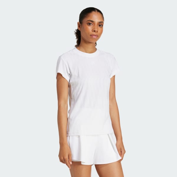 White Tennis Climacool+ FreeLift Tee