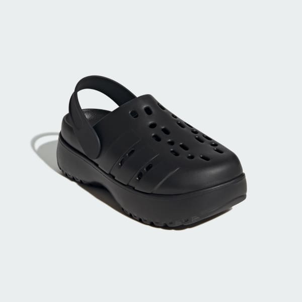 Black Adilette Platform Clogs