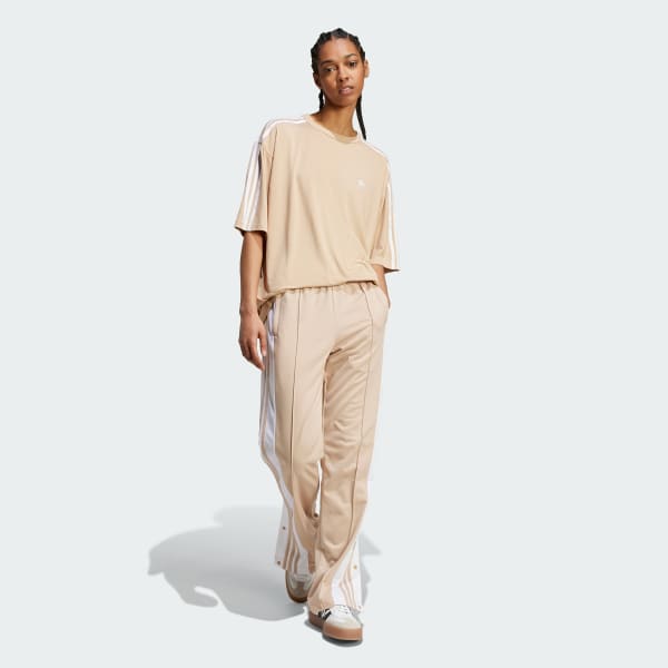 Beige 3-Stripes Oversized Tee