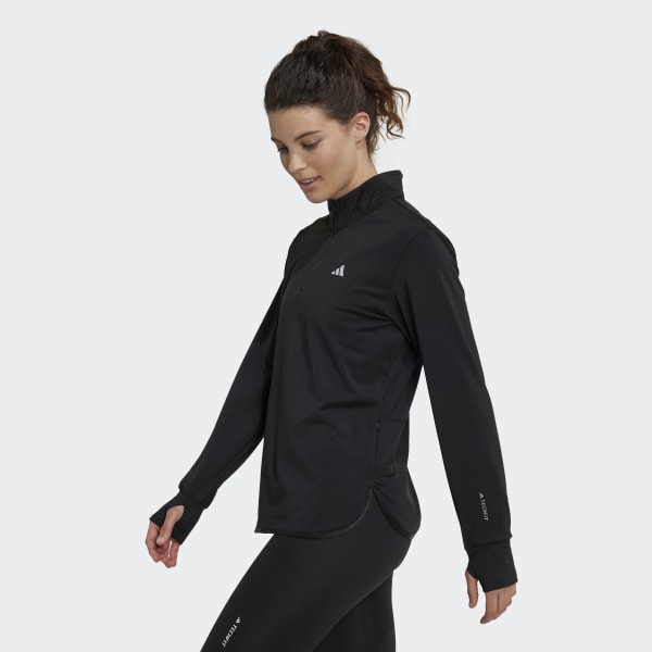 Schwarz Techfit AEROREADY Warm Quarter-Zip Trainingsoberteil SU176