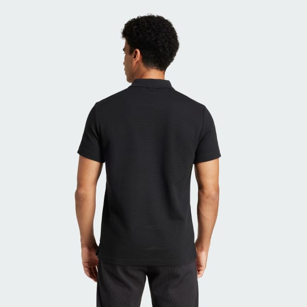 Black All Blacks Essentials Waffle Polo Shirt