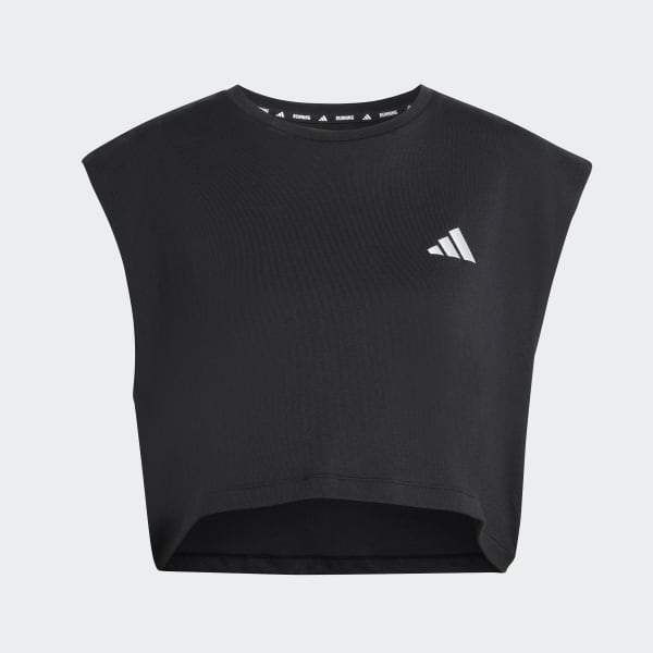 Negro Playera Corta de Running adi365 Essentials