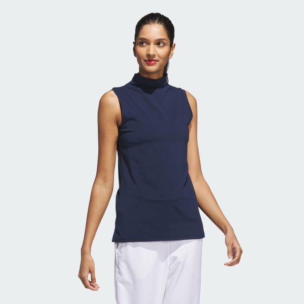 adidas Ultimate365 Sleeveless Mock Neck Top - Blue | Free Shipping