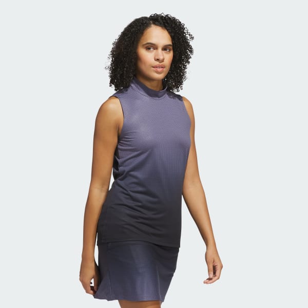 Black Ultimate365 Gradient Sleeveless Mock Neck Top