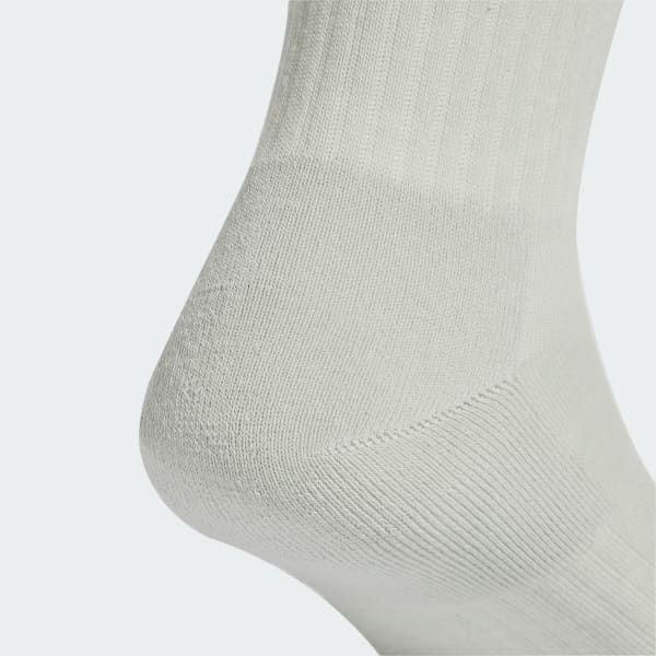 Weiss 3-Streifen Cushioned Crew Socken, 3 Paar