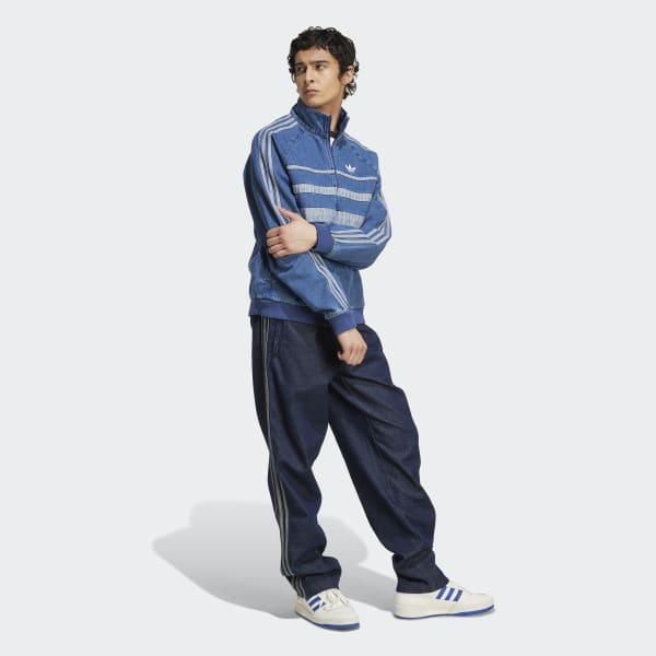 adidas デニム　ジャージ adidas アディカラー ファーストブルー デニム トラックトップ