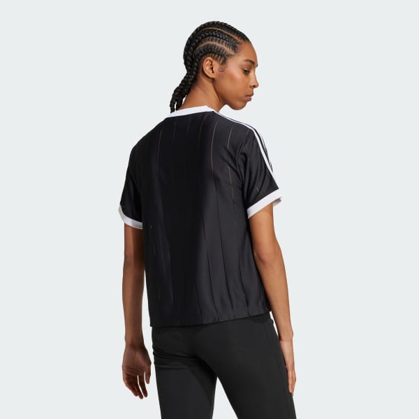 adidas Adicolor 3 Streifen Pinstripe T Shirt Schwarz adidas Deutschland