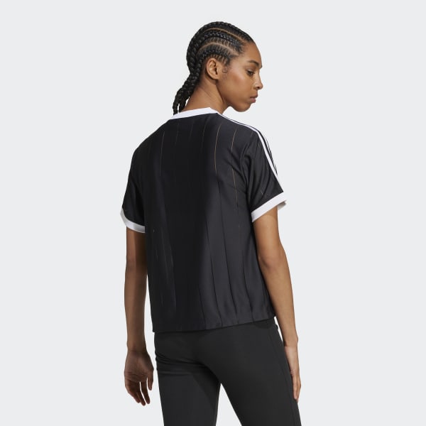 adidas ストライプ　Tシャツ　新品　タグ付き adidas tシャツ スリーストライプス クロップド 長袖Tシャツ
