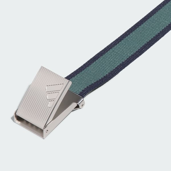 ブルー 【ゴルフ】リバーシブル ストライプ ウェビングベルト