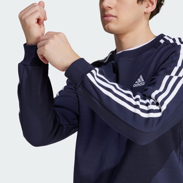 Blue adidas top sweatshirt mens
