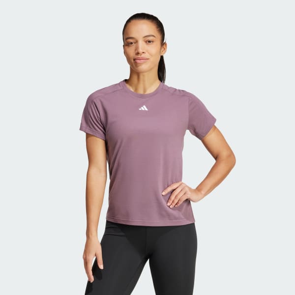 Purple AEROREADY Train Essentials Minimal Branding Crewneck Tee