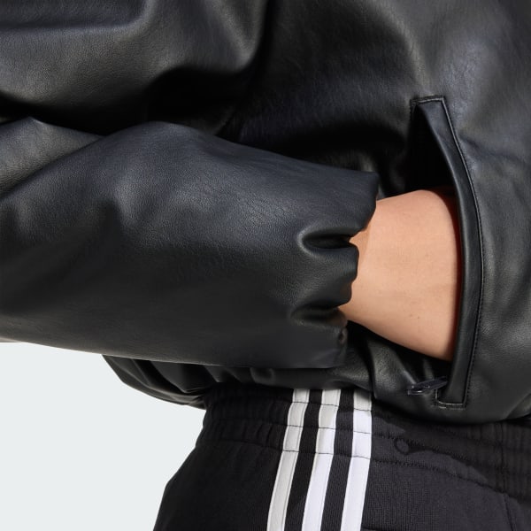 adidas Pleather Bomber Synthetic Down Jacket - Black | adidas Malaysia