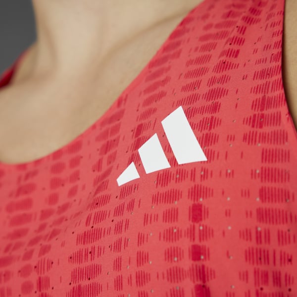 adidas Adizero Running Singlet - Red | Free Shipping with adiClub