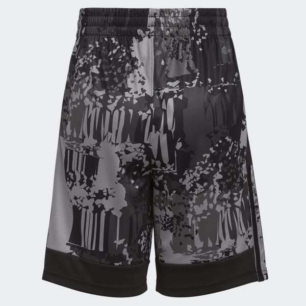 Black Back to Nature Allover Print Shorts