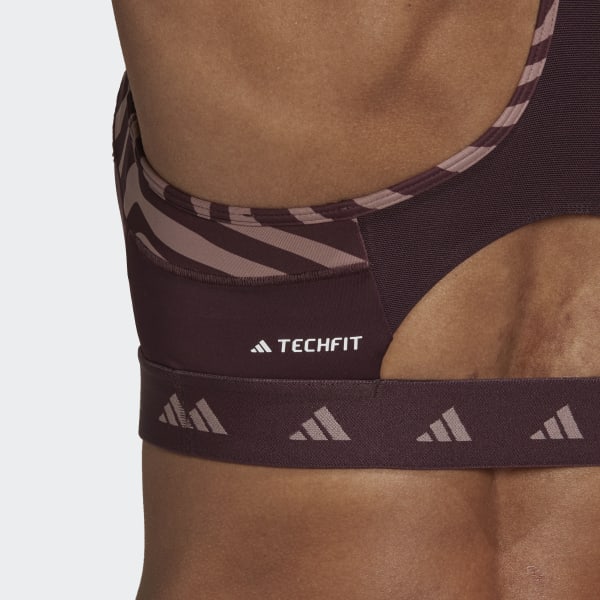 Czerwony Hyperglam Techfit Medium-Support Zebra Bra DKE66