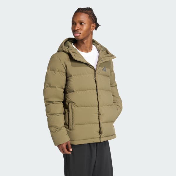 Groen Helionic CLIMAWARM Donsjack met Capuchon