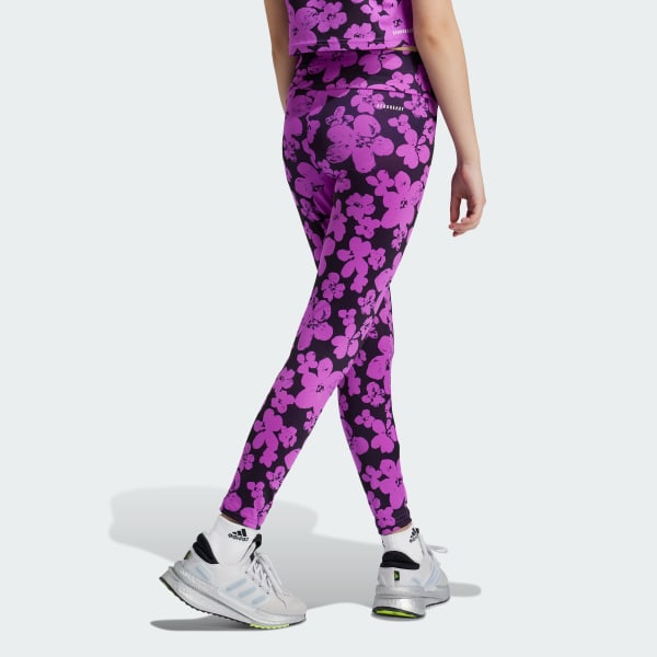 Fioletowy Legginsy Train Essentials Seasonal  Printed High Waisted 7/8 Training Kids