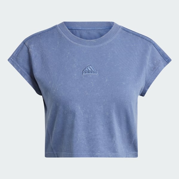Azul Camiseta ALL SZN 3 Rayas Garment Wash Baby