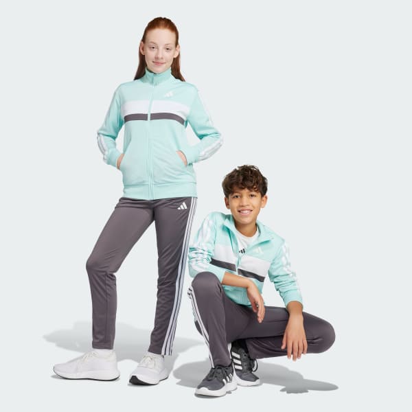 Turquesa Conjunto Seasonal Essentials Tiberio Tricot 3 Franjas Niños