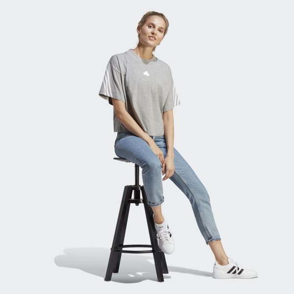Grey Future Icons 3-Stripes Tee