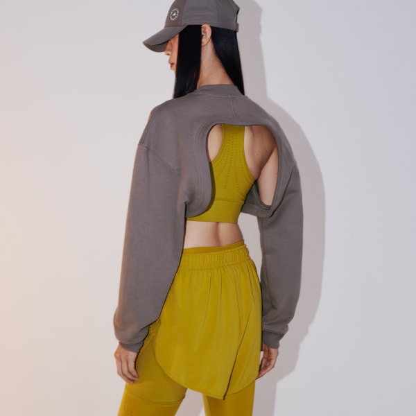 สีน้ำตาล เสื้อวอร์มทรงครอป adidas by Stella McCartney TrueCasuals
