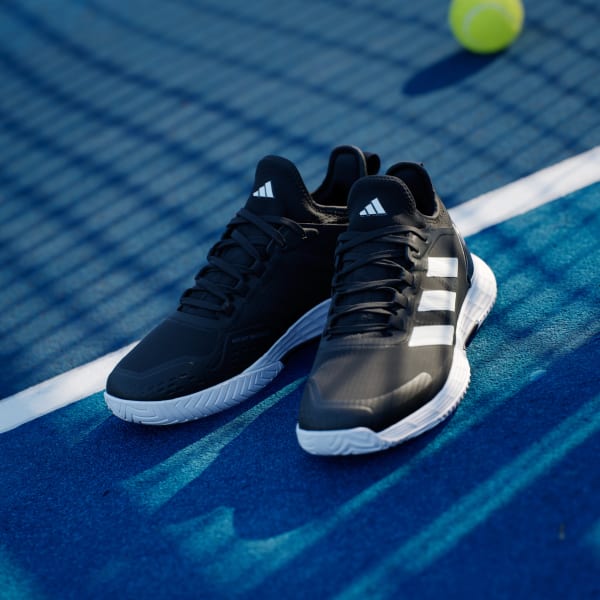 Adidas Adizero Ubersonic 4 Heat Clay Men's Tennis Shoes, Black/Blue HQ5929  - Cayman Sports - Tennis Badminton & Pickleball