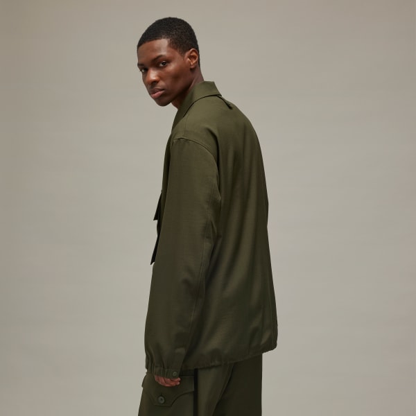 adidas Y-3 Sport Uniform Coach Jacket - Green | Free
