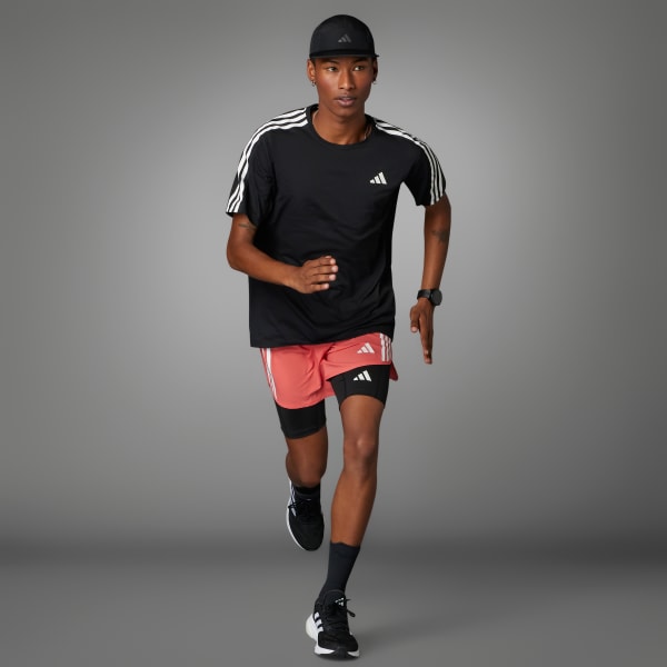 cerná Tričko Own the Run 3-Stripes
