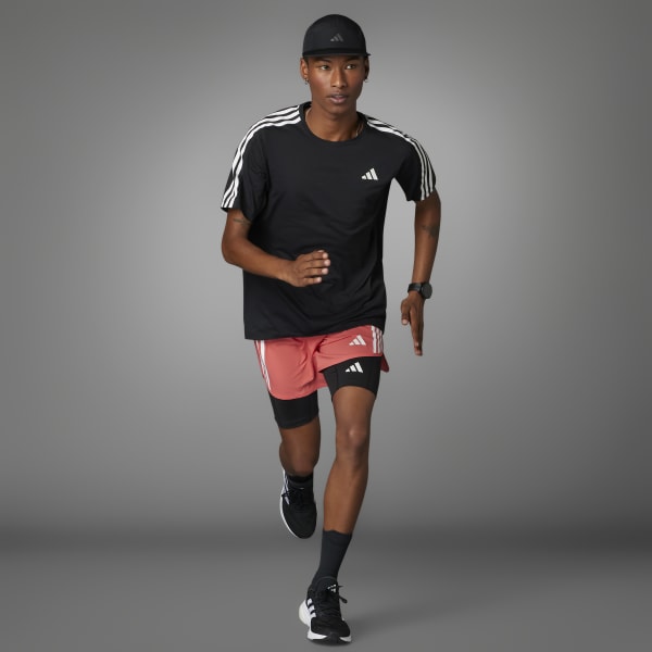 ★adidas★ OTR E 3S TEE IQ3834 adidas Own the Run 3-Stripes Tee - Black | Free Shipping