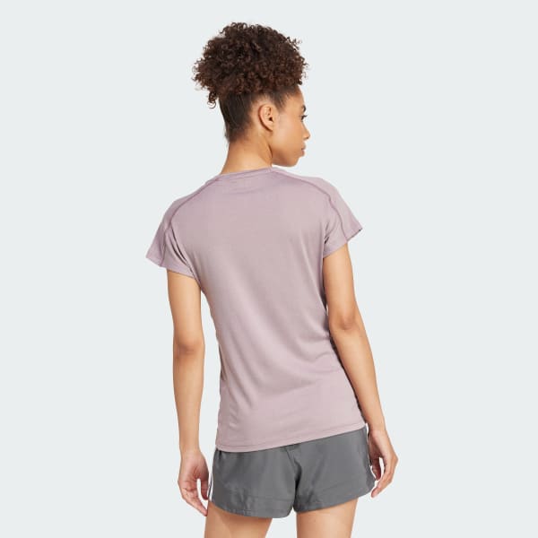 Purple AEROREADY Train Essentials Minimal Branding V-Neck Tee