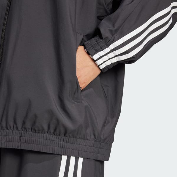 ★adidas★ ADILENIUM 2 Oversized Track Top Black JM9251 adidas Adilenium Season 2 Oversized Zip-Off Track Top