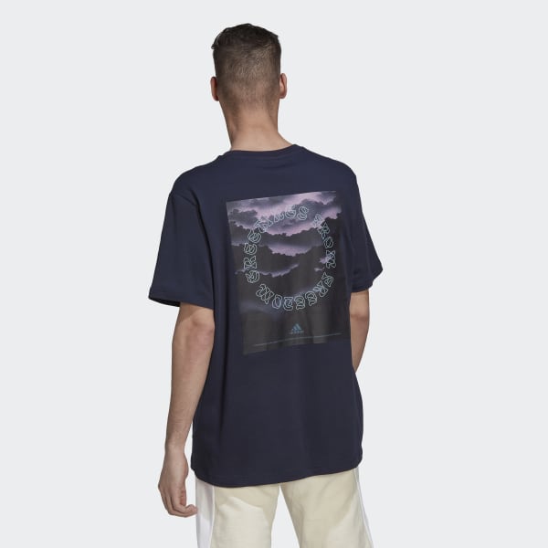 Bleu T-shirt graphique Nature Q4152
