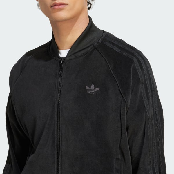 adidas SST Adicolor Velour Track Top - Black | Free Shipping
