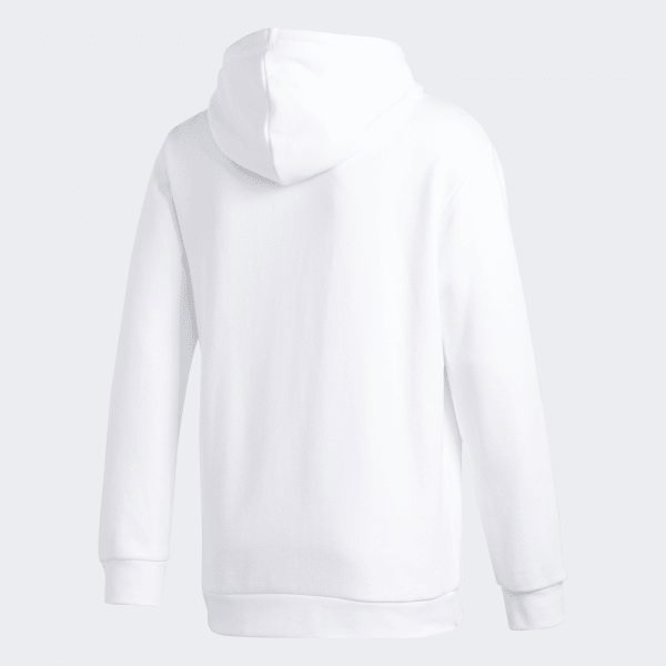 adidas trefoil hoodie men's white