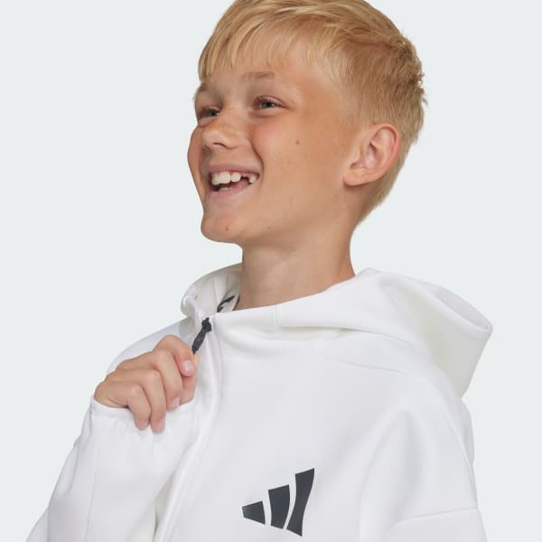 adidas Z.N.E. Full-Zip Hooded Track Jacket Kids - White