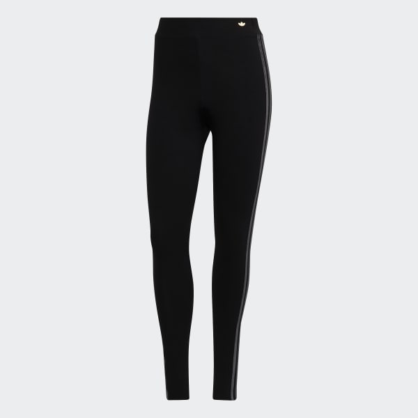 Adidas black trefoil taped leggings on sale