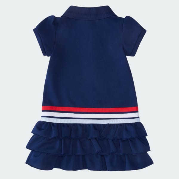 Blue SS RUFFLE POLO DRESS SET