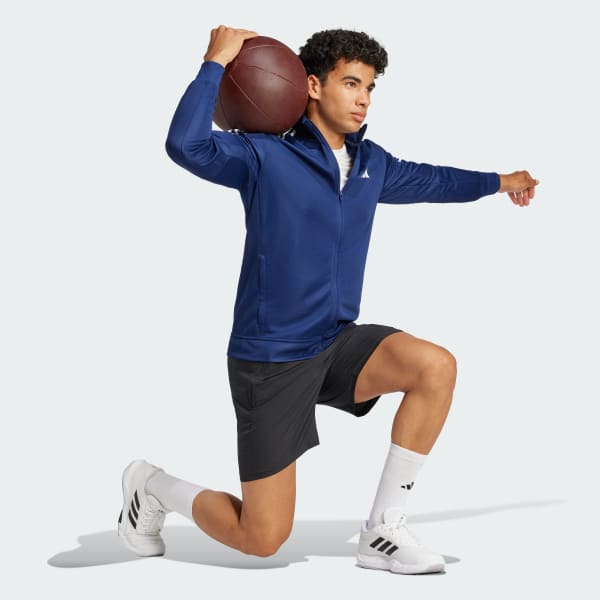 blauw Essentials 3-Stripes Training Sportjack