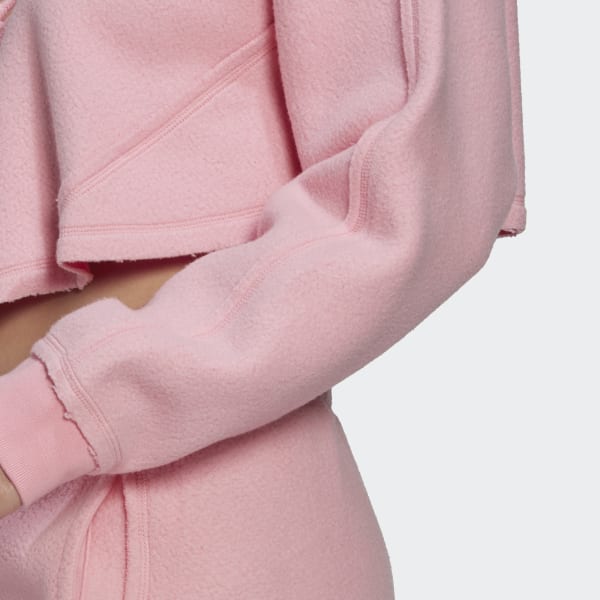 Pink Crop Full-Zip Loungewear hættetrøje CC395