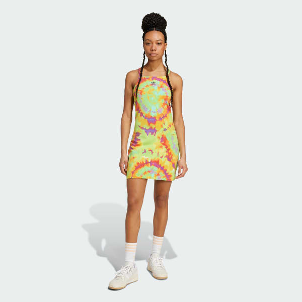 Żolty Sukienka ze wzorem tie-dye
