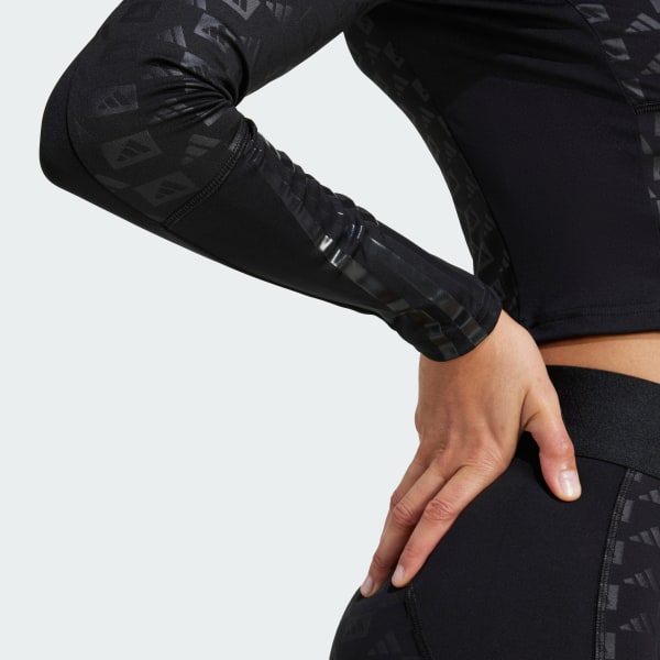 adidas Hyperglam Training Emboss Top - Black | adidas Thailand